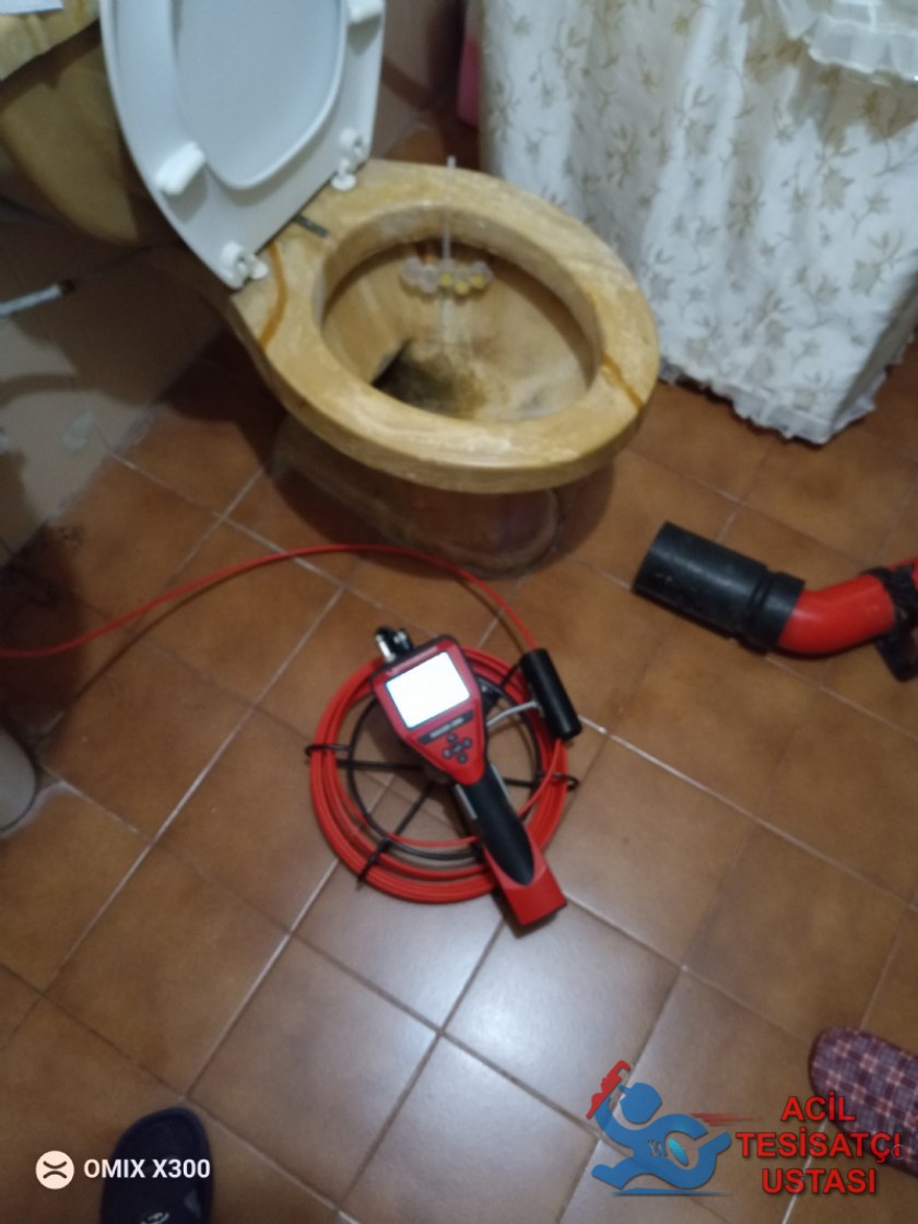 Tuvalet tıkanıklığı açma işlemi boru kamera sistemleri