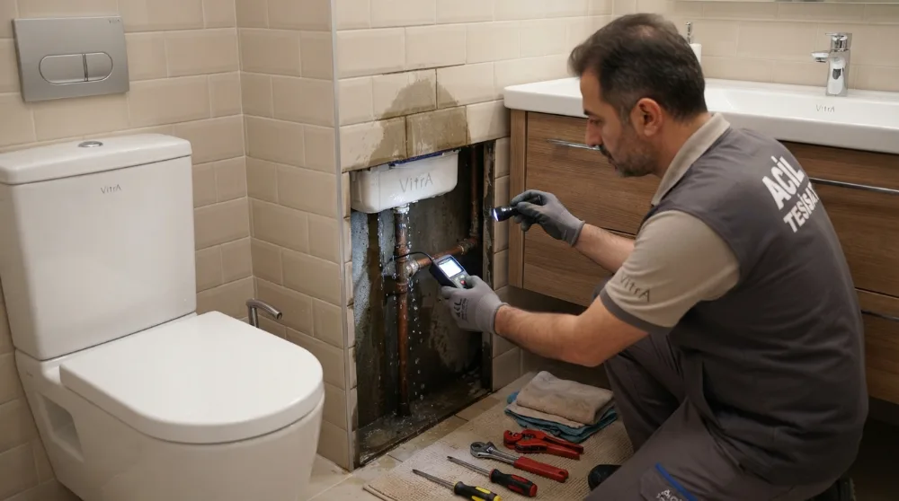 Duvardan Sızan Su Lekesi: Gizli Kaçak Tespiti İçin Acil Tesisatçı Şart mı?
